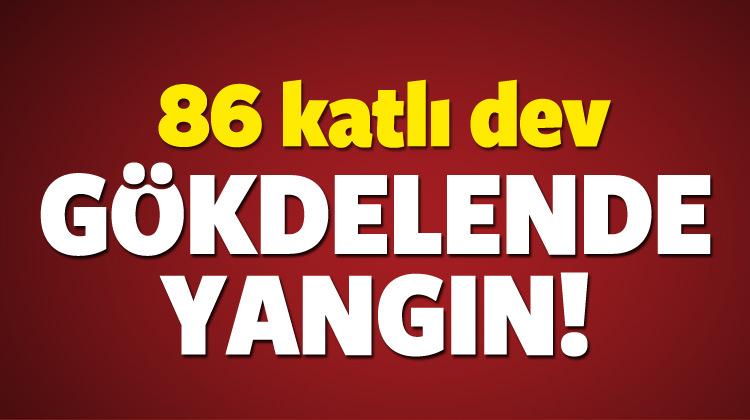 Dubai'de bir gökdelende yangın