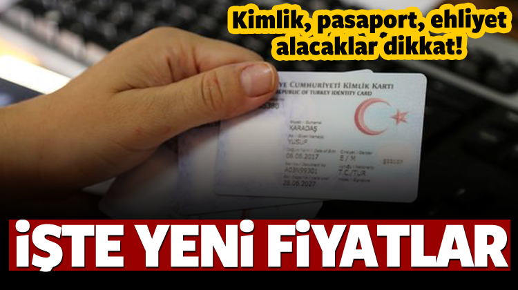 2018 pasaport ve kimlik ücretleri belli oldu