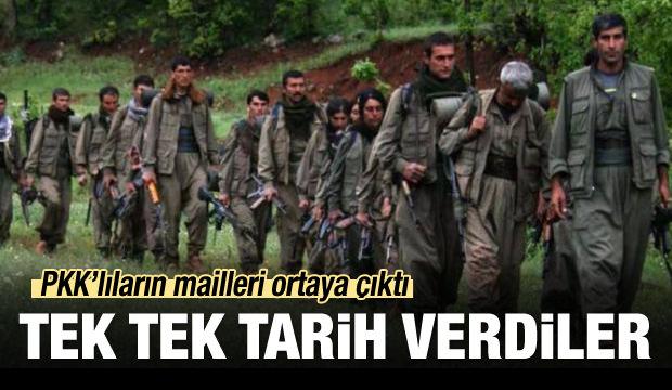 PKK'lıların mailleri ortaya çıktı!
