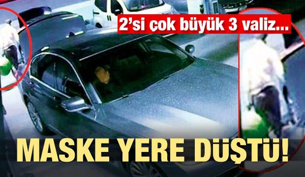 Maske yere düştü! İkisi çok büyük üç valiz...