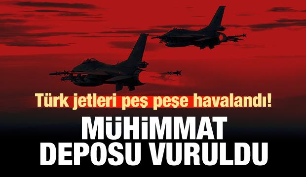 Türk jetleri PKK'nın mühimmat deposunu vurdu!
