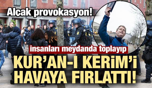 İnsanları meydanda toplayıp Kur'an-ı Kerim'i havaya fırlattı