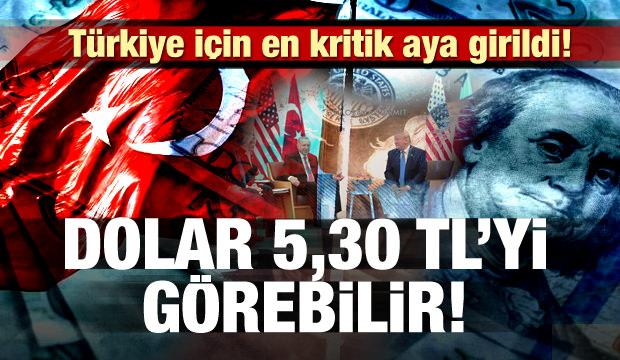 Türkiye için en kritik aya girildi! Dolar 5,30 TL'yi görebilir