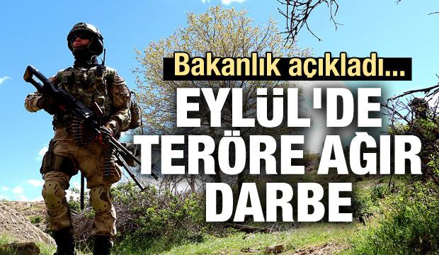 Bakanlık açıkladı... Eylül'de teröre ağır darbe