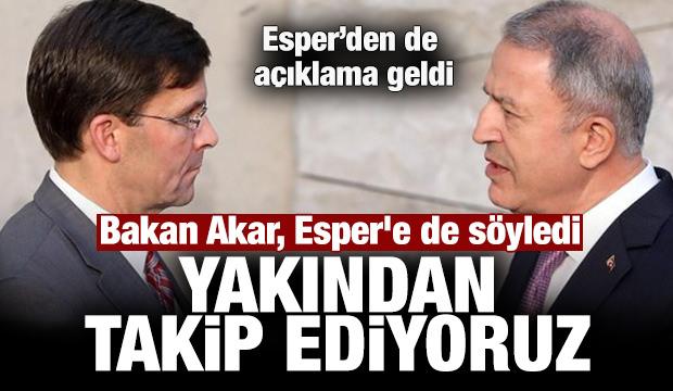 Son dakika haber: Bakan Akar'dan ABD'ye net mesajlar
