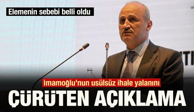 Bakan Turhan'dan İmamoğlu'nun usulsüz ihale yalanını çürüten açıklama!