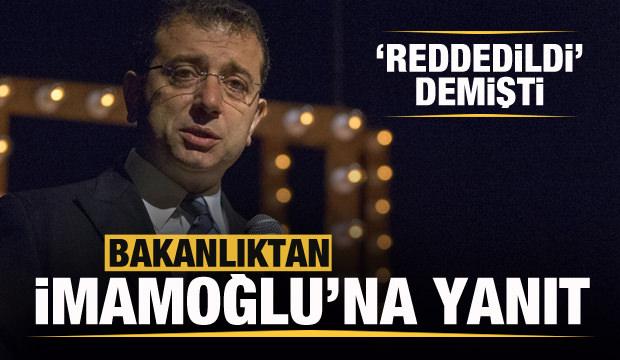 Hazine ve Maliye Bakanlığı'ndan İmamoğlu'na yanıt