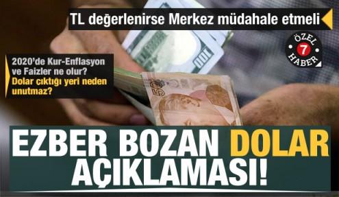2020'de dolar ne olur? Ezber bozan dolar açıklaması: TL yükselirse Merkez müdahale etmeli
