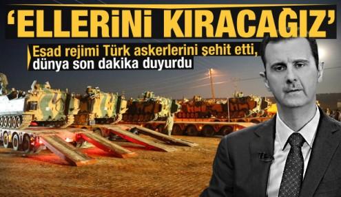 Esad rejimi Türk askerlerini şehit etti, dünya böyle gördü: Ellerini kıracağız