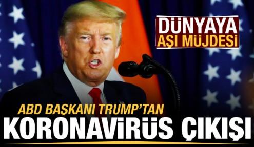 Trump'tan son dakika koronavirüs açıklaması! Dünyaya aşı müjdesi
