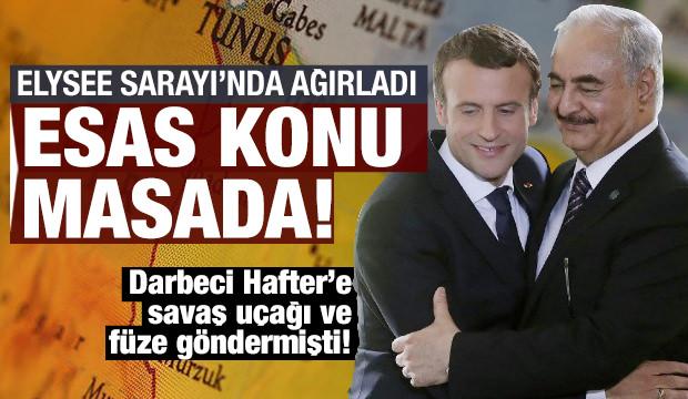 Macron, darbeci Hafter'i Elysee Sarayı'nda ağırladı