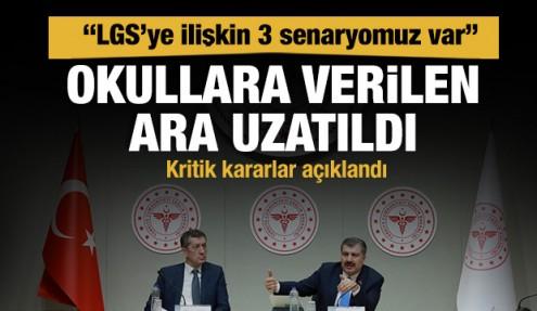 Son Dakika açıklaması: Okullara verilen ara 30 Nisan'a kadar uzatıldı