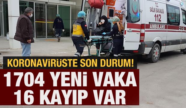 Son dakika haberi: Koronavirüste son durum açıklandı: 1704 vaka, 16 kayıp