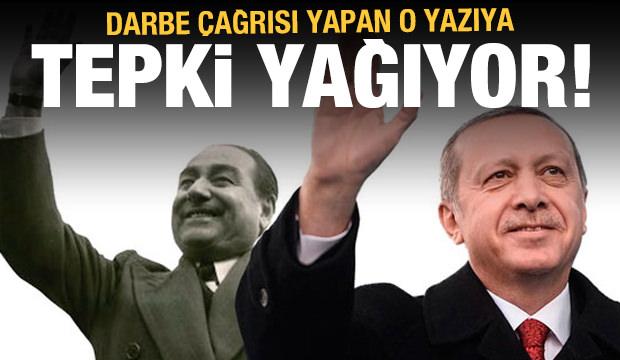 Darbe çığırtkanı yazıya çok sert tepki