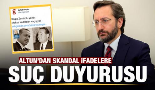 İletişim Başkanı Fahrettin Altun'dan skandal yazıya suç duyurusu