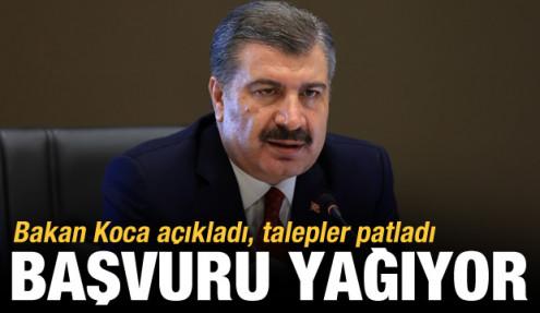 Bakan Koca açıkladı, talepler patladı! İçişleri Bakanlığı: Yarım milyon kişi başvurdu