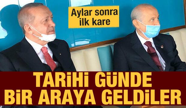 Erdoğan ile Bahçeli aylar sonra Demokrasi ve Özgürlükler Adasının açılışında bir araya geldi
