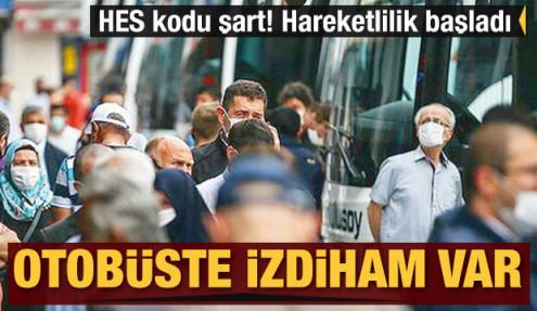 Otobüste izdiham var: HES kodu otobüsle seyahatlerde de şart