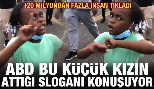 ABD bu küçük kızın attığı sloganı konuşuyor