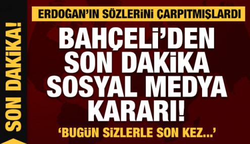 Erdogan In Sozleri Carpitilmisti Bahceli Den Son Dakika Sosyal Medya Karari