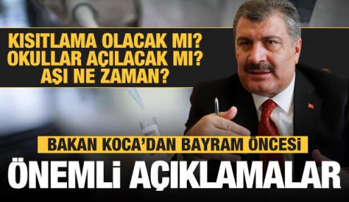 Son dakika: Bakan Koca'dan Kurban Bayramı açıklaması...Kısıtlama olacak mı?