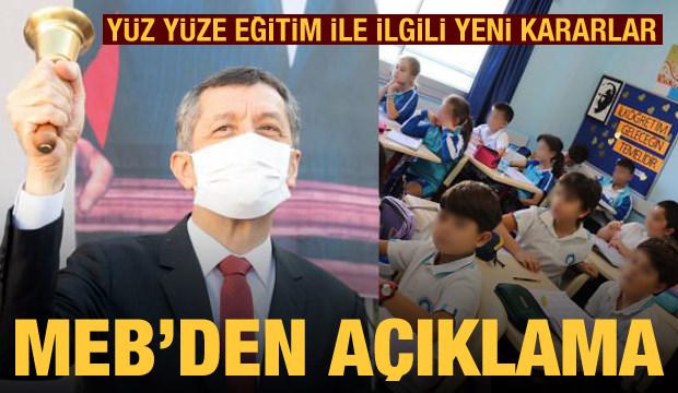 Milli Eğitim Bakanlığı'ndan yüz yüze eğitim ile ilgili bomba kararlar
