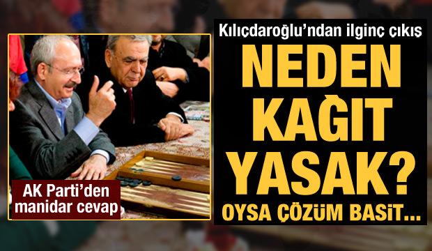 Kılıçdaroğlu: Kahvelerde neden kağıt oynanmıyor? Oysa çözüm basit...