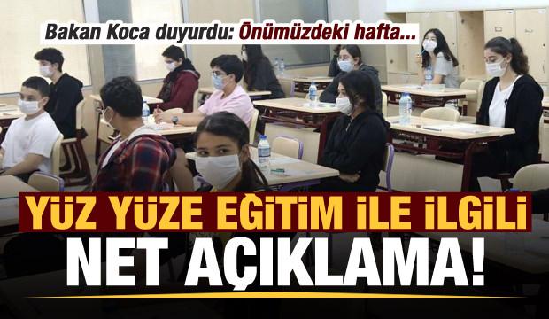 Bakan Koca Dan Yuz Yuze Egitim Ile Ilgili Net Mesaj Egitim Haberleri