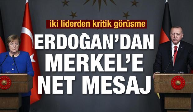 Cumhurbaşkanı Erdoğan, Merkel ile görüştü