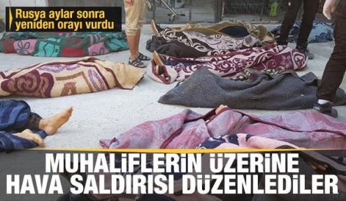 Rus savaş uçakları, İdlib'de Suriye Milli Ordusunu vurdu: En az 56 ölü