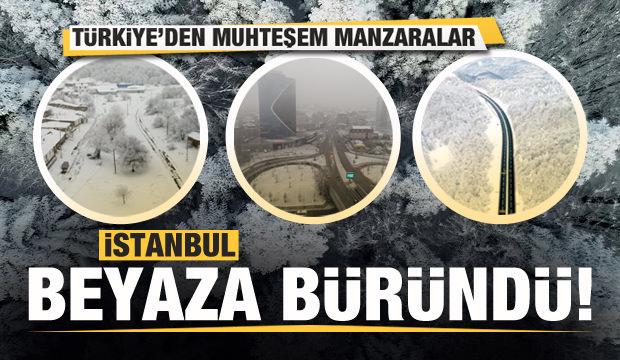 İstanbul beyaza büründü! Türkiye'den muhteşem kar manzaraları