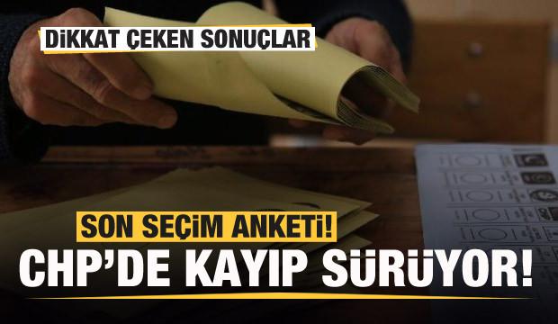 Muhalif araştırma şirketi son anket sonuçlarını paylaştı: CHP'de kayıp sürüyor