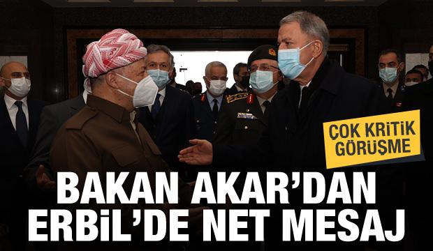 Bakan Akar'dan Erbil'de net mesaj! Barzani ile kritik görüşme
