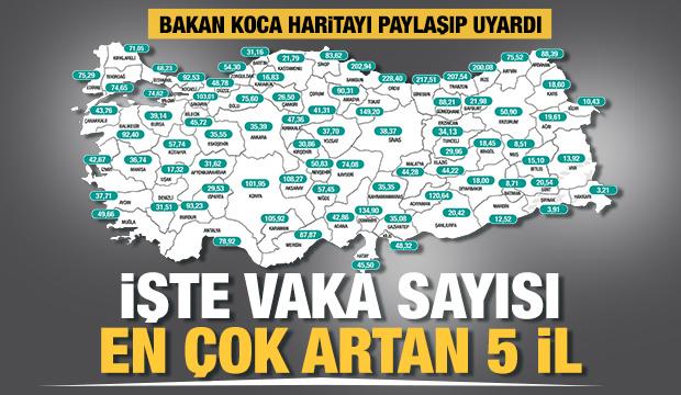 Son Dakika... Bakan Koca illere göre haftalık vaka sayılarını açıkladı