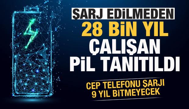 Şarj edilmeden 28 bin yıl çalışan pil tanıtıldı! Telefon şarjı 9 yıl bitmeyecek
