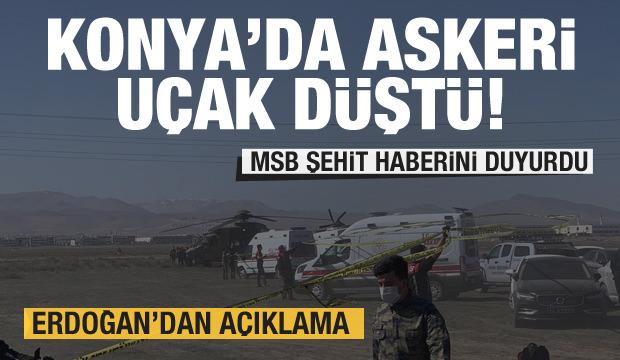 Son dakika: Konya'da askeri uçak düştü! MSB'den şehit açıklaması
