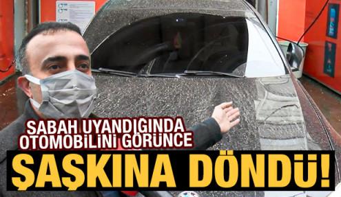 Gökten çamur yağdı, otomobilini gören şaşkına döndü