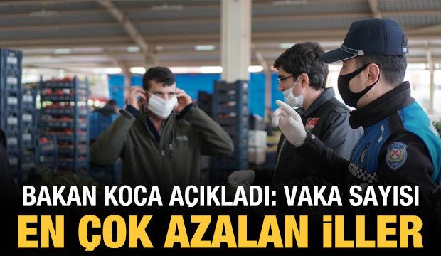Bakan Koca açıkladı: Vaka sayısı en çok azalan iller
