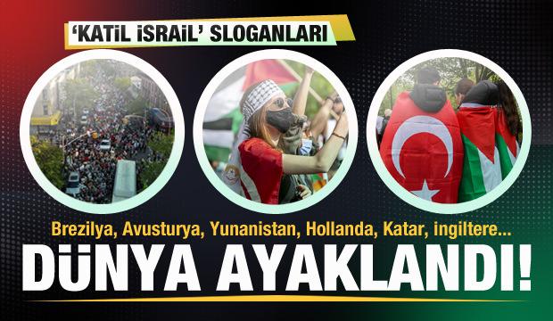 Dünya ayaklandı! Meydanlarda 'Katil İsrail' sesleri