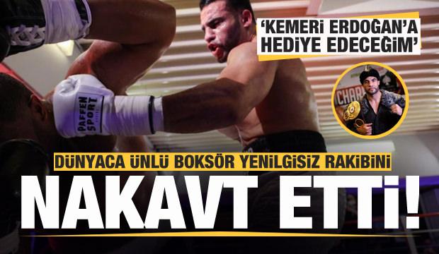 Mahmoud Charr, yenilgisiz rakibini yıktı! Kemeri Başkan Erdoğan'a hediye edecek