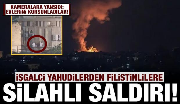 İşgalci Yahudilerden Filistinlilerin evlerine silahlı saldırı!