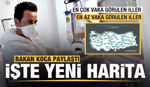 Bakan Koca yeni haritayı paylaştı! İl il son durum