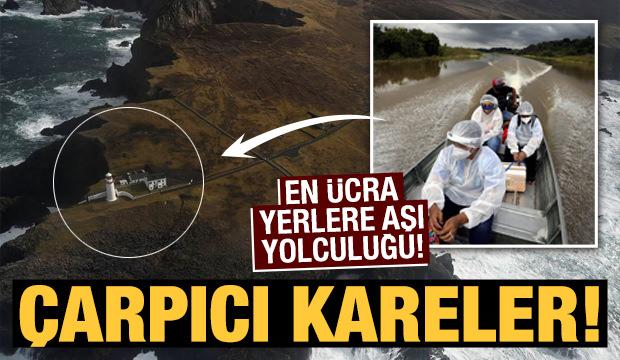 En ücra yerlere yerlere böyle aşı götürdüler! Çarpıcı kareler...