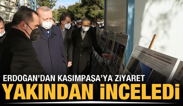 Cumhurbaşkanı Erdoğan, restorasyon çalışmaları süren Divanhane binasını inceledi