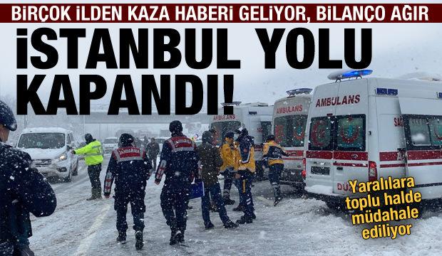 Düzce'de 30 araç birbirine girdi: Çok sayıda yaralı var! İstanbul yönüne yol kapandı