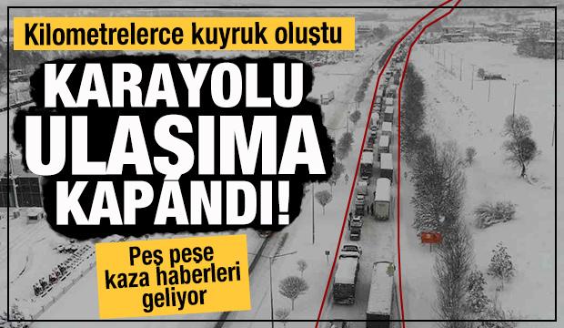 Gaziantep'ten sonra Bolu - Ankara karayolu da ulaşıma kapandı! Peş peşe kaza haberleri...