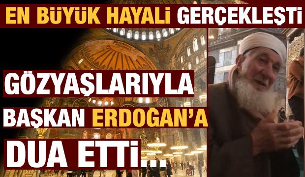 Gözyaşlarıyla Cumhurbaşkanı Erdoğan'a dua etti