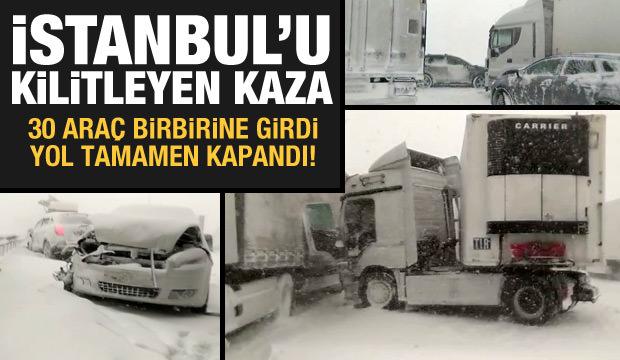 Kuzey Marmara Otoyolu'nda 30 aracın karıştığı zincirleme kaza!