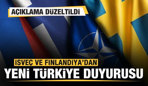 İsveç ve Finlandiya'dan bir Türkiye duyurusu daha! Açıklama düzeltildi