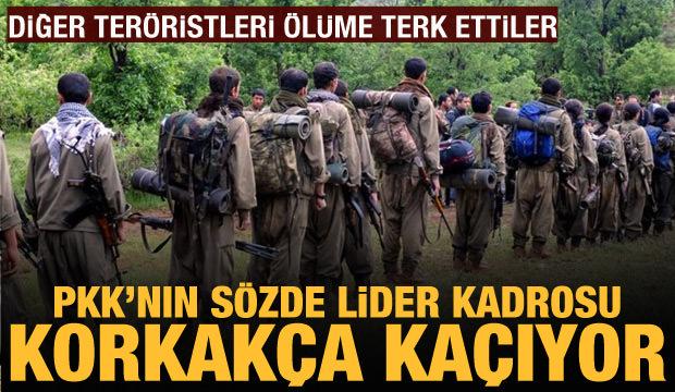 PKK'nın sözde yöneticileri diğer teröristleri ölüme terk ederek kaçıyor